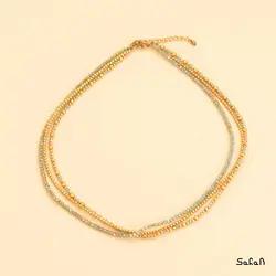 گردنبند منجوق هندی رنگی