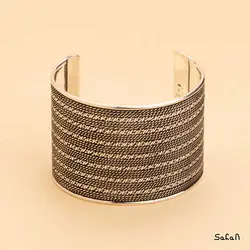 دستبند النگویی هندی مدل بافت پهن