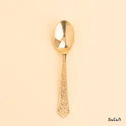 قاشق مرباخوری برنجی طلایی مدل اقاقیا