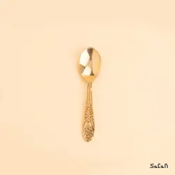 قاشق چایخوری برنجی طلایی مدل ایلیانا