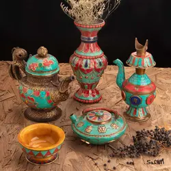 ست ظروف دکوری نپالی کد 188