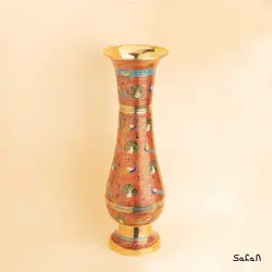 گلدان برنجی میناکاری مدل گلاس سایز 3