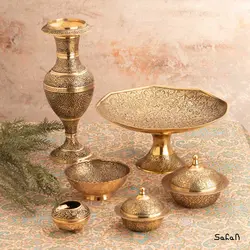 ست پذیرایی برنجی طلایی کد 167