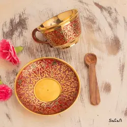 ست چای خوری برنجی میناکاری کد 136