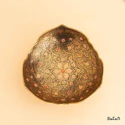 شیرینی خوری برنجی میناکاری مدل لرد سایز 1