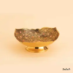 شیرینی خوری برنجی میناکاری مدل لرد سایز 1