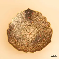 شیرینی خوری برنجی میناکاری مدل لرد سایز 3