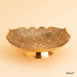 شیرینی خوری برنجی میناکاری مدل لرد سایز 3