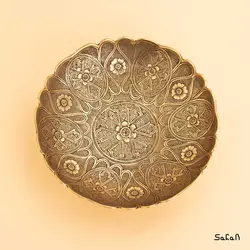 شیرینی خوری برنجی میناکاری مدل کنگره سایز 2
