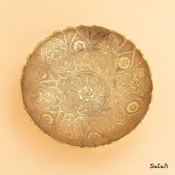 شیرینی خوری برنجی میناکاری مدل کنگره سایز 2