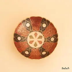شیرینی خوری برنجی میناکاری مدل کنگره سایز 2
