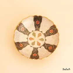شیرینی خوری برنجی میناکاری مدل کنگره سایز 2