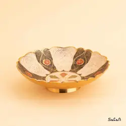شیرینی خوری برنجی میناکاری مدل کنگره سایز 2