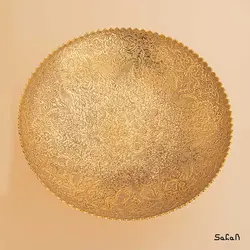 میوه خوری پایه دار برنجی طلایی مدل دیکشا طرح 3