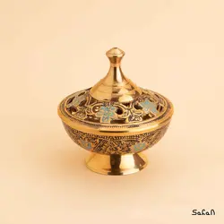 قندان برنجی میناکاری مدل دنیز