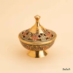 قندان برنجی میناکاری مدل دنیز
