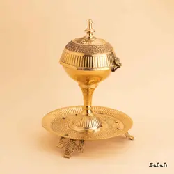 اسپند دودکن برنجی طلایی سه پایه مدل آمبوس