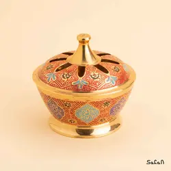 قندان برنجی میناکاری مدل لوتوس سایز بزرگ