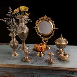 ست پذیرایی برنجی طلایی کد 059