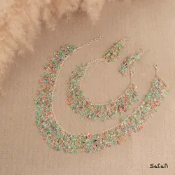 نیم ست سرویس پولکی رنگارنگ