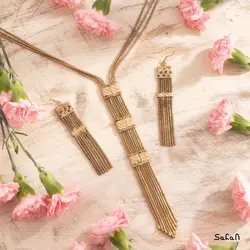 ست گردنبند و گوشواره برنجی گالیان