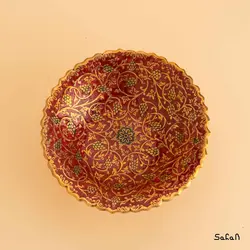 شیرینی خوری برنجی طلایی پایه دار مدل انگوری