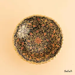 شیرینی خوری برنجی طلایی پایه دار مدل انگوری