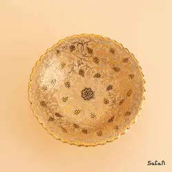 شیرینی خوری برنجی طلایی پایه دار مدل انگوری