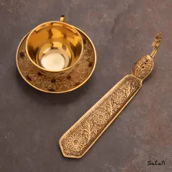 ست چای خوری برنجی میناکاری کد 043 طرح تاج