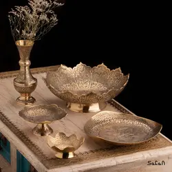 ست پذیرایی برنجی طلایی کد 012