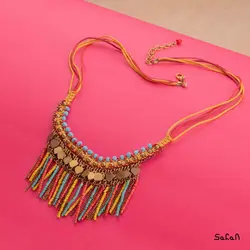 گردنبند برنج و منجوق بافت مایانک