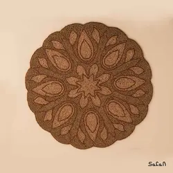 رومیزی منجوق دوزی مدل شانزده پر قهوه ای