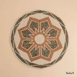 رومیزی منجوق دوزی کرم مدل 3