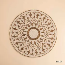 رومیزی منجوق دوزی کرم مدل 2