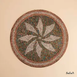 رومیزی منجوق دوزی قهوه ای مدل 2