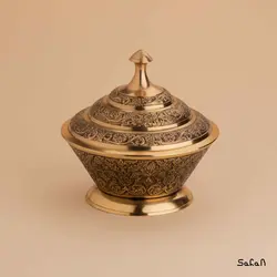 شکلات خوری برنجی طلایی مدل انگوری لؤلؤ