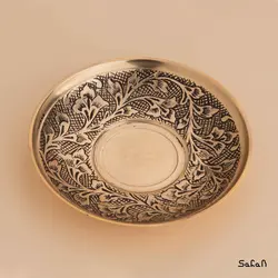 فنجان و نعلبکی برنجی طلایی مدل لیلیوم