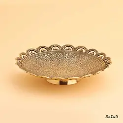 شیرینی خوری برنجی طلایی مدل دور نیم دایره