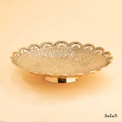 شیرینی خوری برنجی طلایی مدل دور نیم دایره