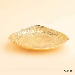 شیرینی خوری برنجی میناکاری مدل مثلث زنبق سایز 3