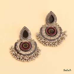 گوشواره لوستری دوطبقه منگوله دار هندی