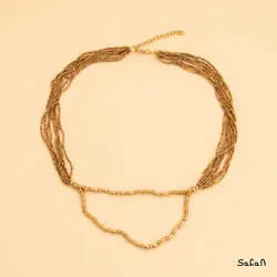 گردنبند هندی منجوق برنجی