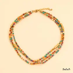 گردنبند هندی منجوق سه رج