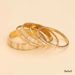 النگو استخوانی برنجی ست 5تایی طرح صدف