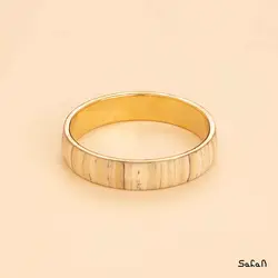 النگو استخوانی برنجی ست 5تایی طرح صدف