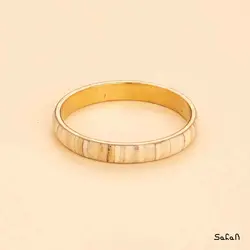 النگو استخوانی برنجی ست 5تایی طرح صدف