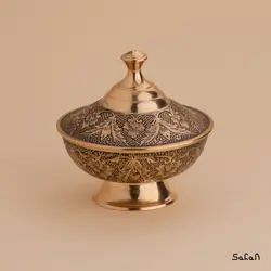 قندان برنجی طلایی مدل لیلیوم بزرگ