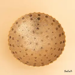 آجیل خوری سه پایه برنجی میناکاری طرح تاج