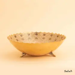 آجیل خوری سه پایه برنجی میناکاری طرح تاج