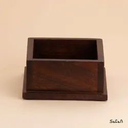 شکلات خوری چوبی با درب برنجی مدل توسکا مربع